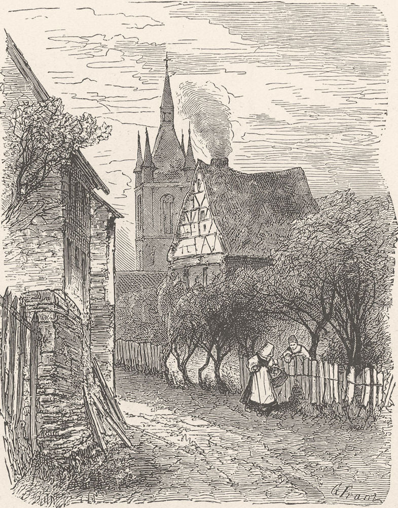 GERMANY. Rauenthal 1903 old antique vintage print picture